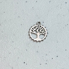 Silver Tone Bracelet Charms tree of life nature plant 1585-9