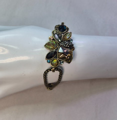 CHLOE + ISABEL Antique Gold Tone & Rhinestone Floral Bracelet