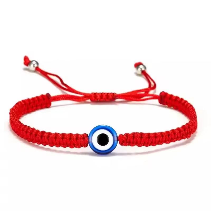 Style Hand Braided Lucky Red String Charm Bracelet Women Men Blue Evil Eye Round gallery