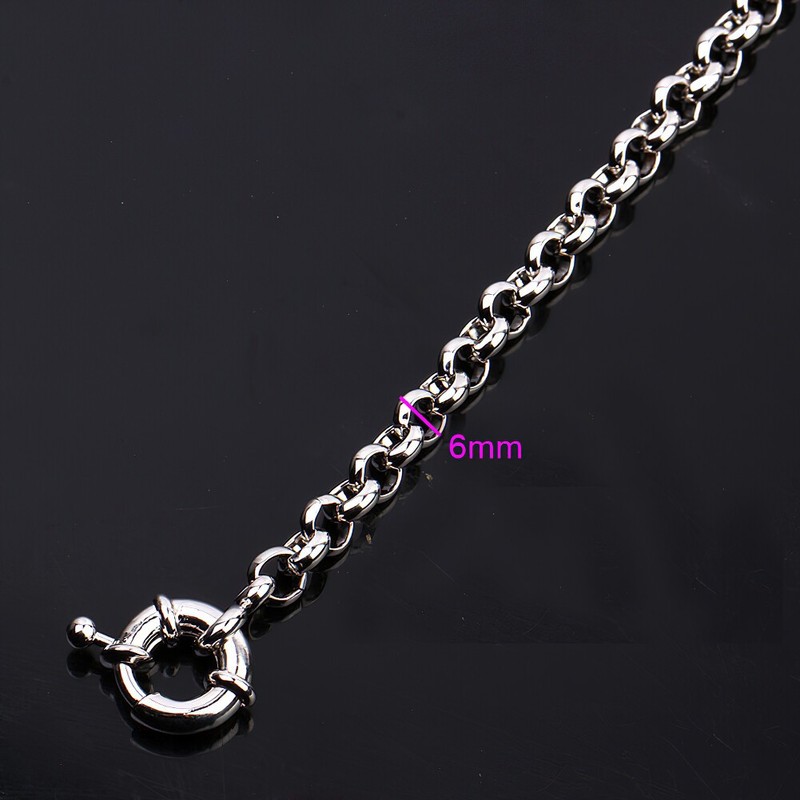 Womens Girls 18K White Gold Filled Silver Bracelet Chain Bolt Ring Clasp Gift gallery