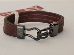 Replay Men’s Leather and Hook Bracelet – NEW