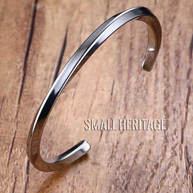 Vintage Stainless Steel Bangle Mobius Twisted Cuff Bracelet for Men Women Unisex gallery