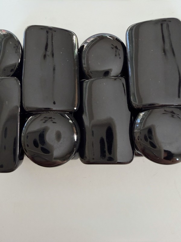 Ingrid Degremont "Bracelet i" – France Rare All-Black Resin Cuff –Ships from USA gallery