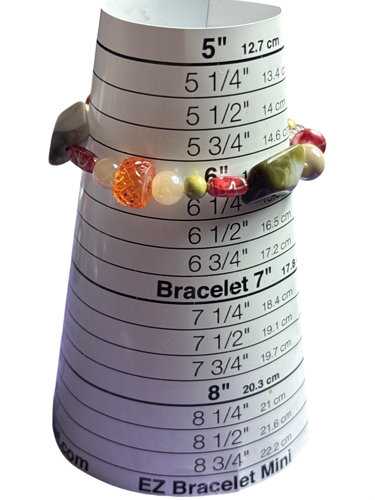 Colorful Plastic Beaded Bracelet Slightly Stretchy Lobster Clasp 6 - 8 inches gallery