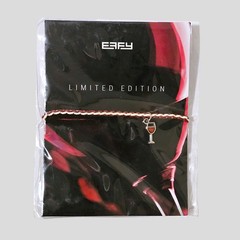 EFFY Limited Edition Wine Glass Charm Bracelet Red & Cream Braided Cord New