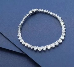 10Ct Heart Cut Lab Created Diamond Women’s Tennis Bracelet 14k White Gold Plated