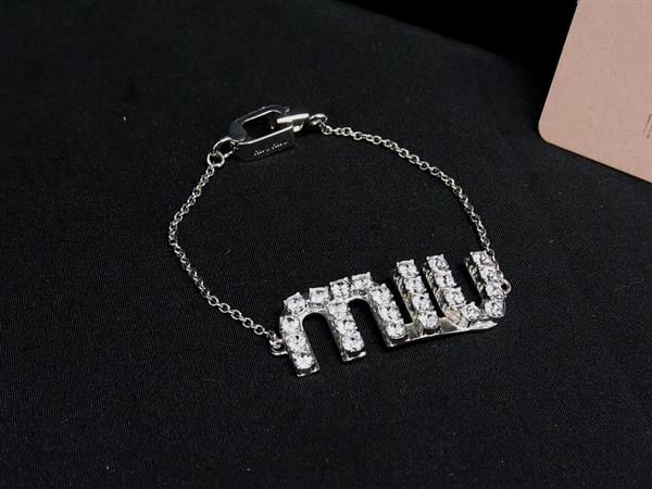 Miu Miu 5JB297 Rhinestone Bracelet Silver FS2608