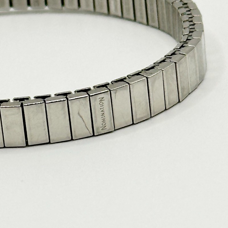 Pink Rhinestone Silver Tone Metal Stretch Expansion Bangle Bracelet Y2K Style gallery