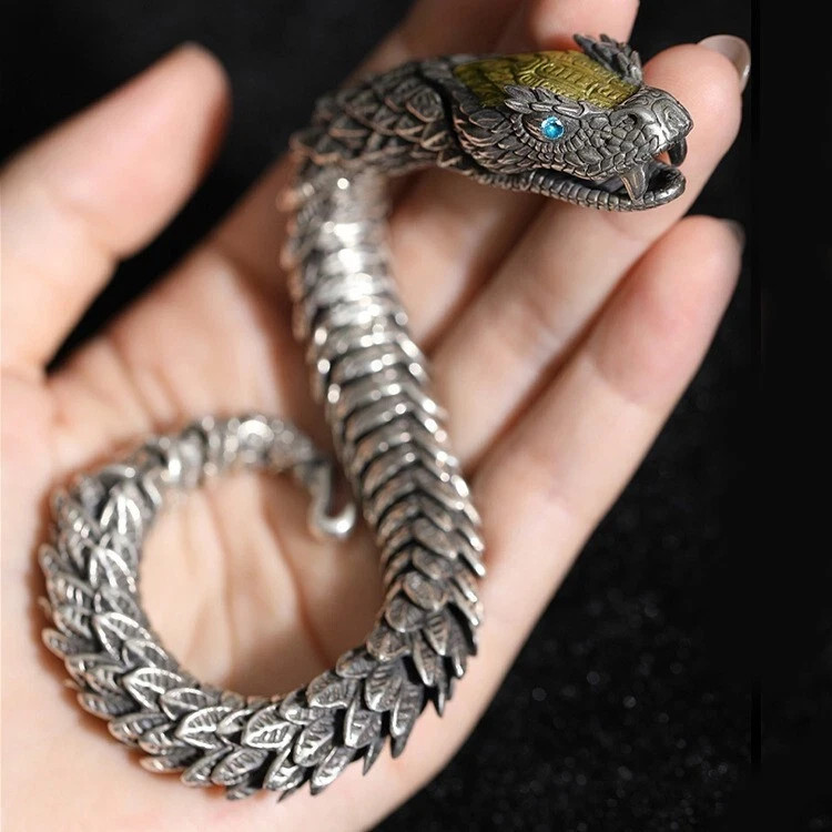 Men's Vintage Ouroboros Snake Bracelet | Power Eternity Energy Gothic Jewelry gallery