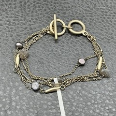 Banana Republic Bracelet Gold Tone Beaded Chain Womens 7.5 In Toggle Strand