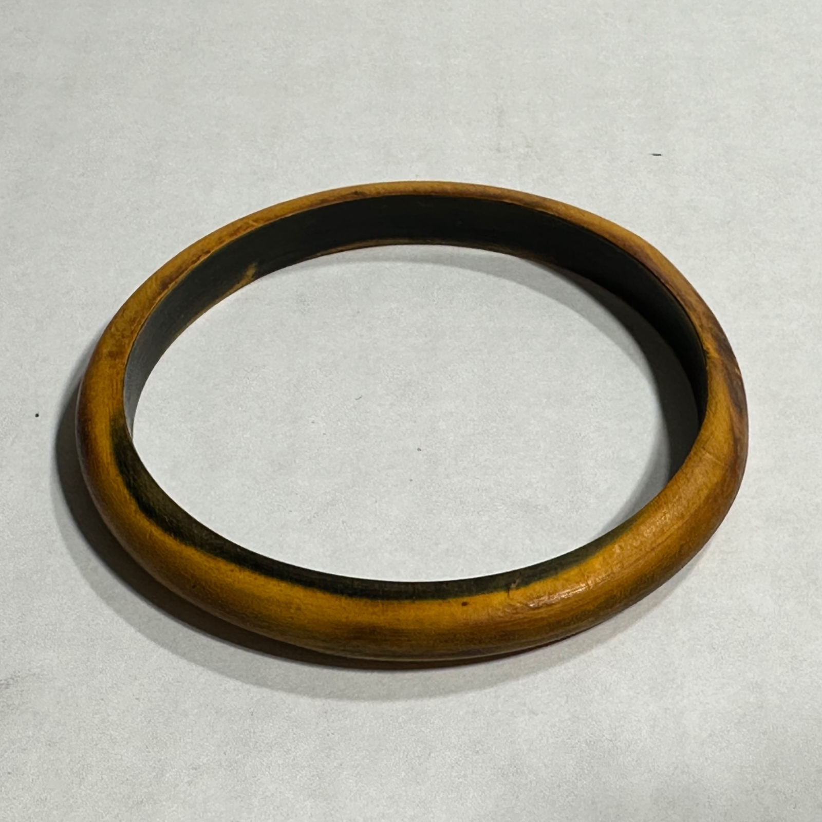 Light Golden Brown w Dark Streaks Wood Tone Bangle Bracelet gallery