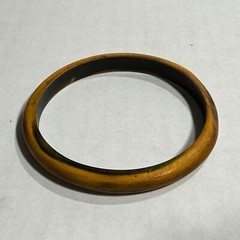 Light Golden Brown w Dark Streaks Wood Tone Bangle Bracelet