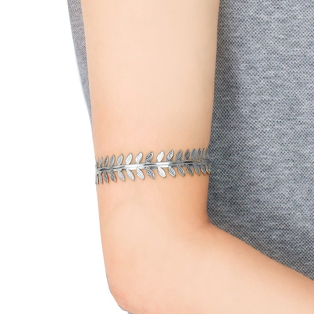 925 Solid Sterling Silver Stamped Upper Arm Cuff Armlet Adjustable With Gift Bag