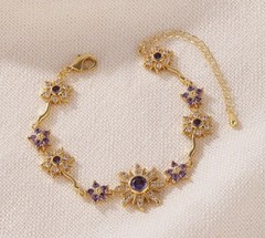 Sun Flower Bracelet,Sun Bracelet,Purple Bracelet