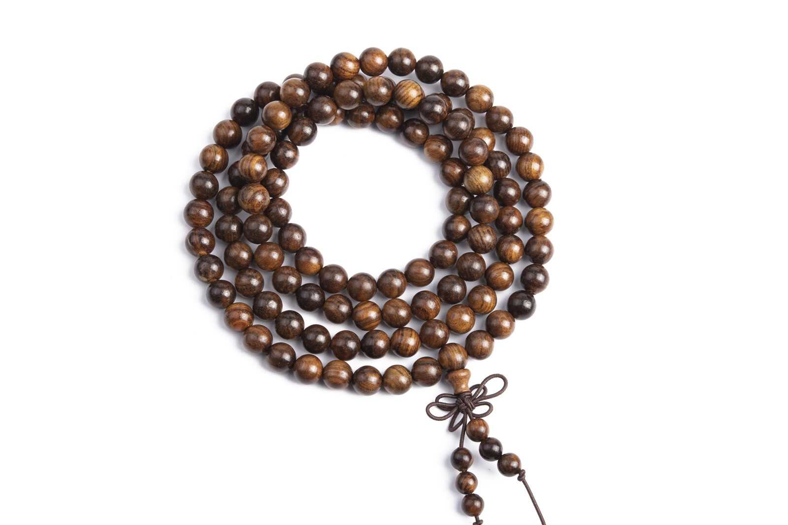 8MM 108 Pcs Fragrant Black Rosewood Mala Beads Natural Wood Round Beads 35" gallery