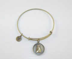 Wire Bangle / Bracelet Money Bag Charm Good Fortune / Midas Touch / Fluke Amulet