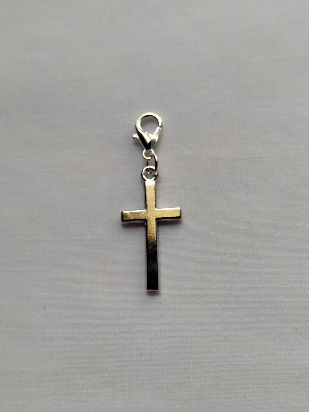 Clip on Cross Dangle Charm for Necklace Book Bag Zipper Pull Key Ring Chain Fob gallery