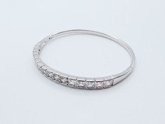 Bangle Bracelet Beautiful Cz Diamond White Gold Plated 5″ – 7″ Women Jewelry