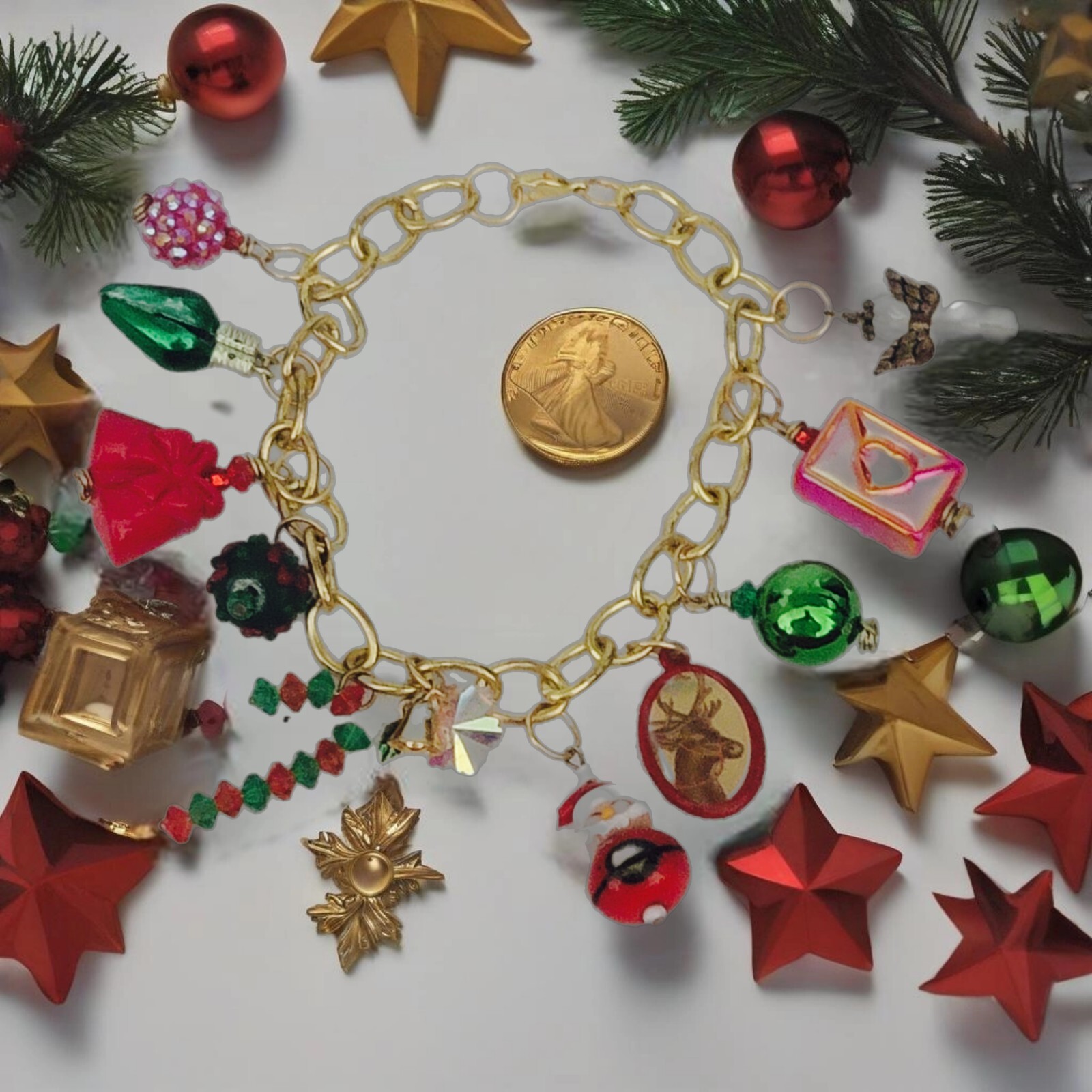 Sparkling Moments: Handmade Christmas Holiday Charm Bracelet for Everyone gallery
