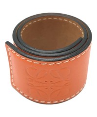 LOEWE Bangle bracelet Slap bracelet Anagram Calf leather Orange Authentic
