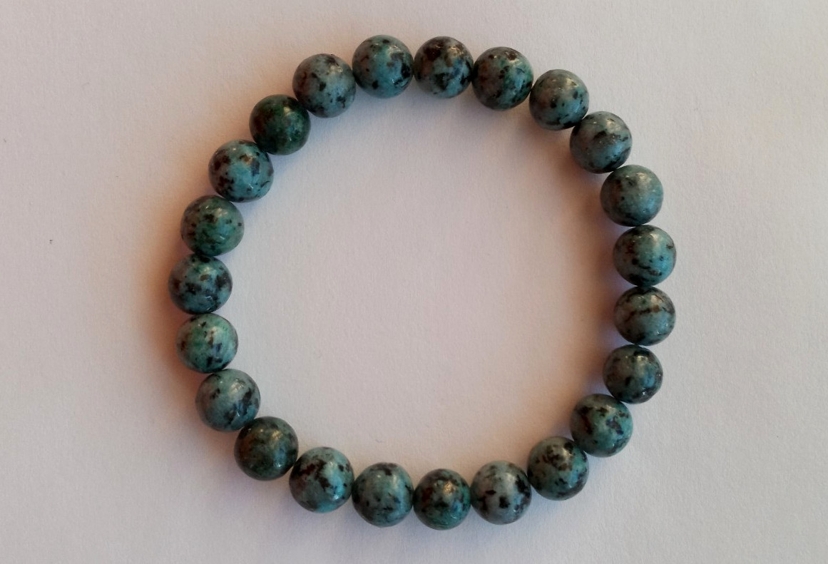 NEW BLUE SESAME JASPER BEADED BRACELET, BUY ANY 2 GET 3RD FREE gallery