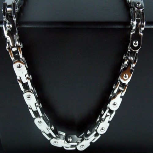 8"-32" Men's Jewelry 5mm Stainless Steel Link Bike Chain Necklace Bracelet