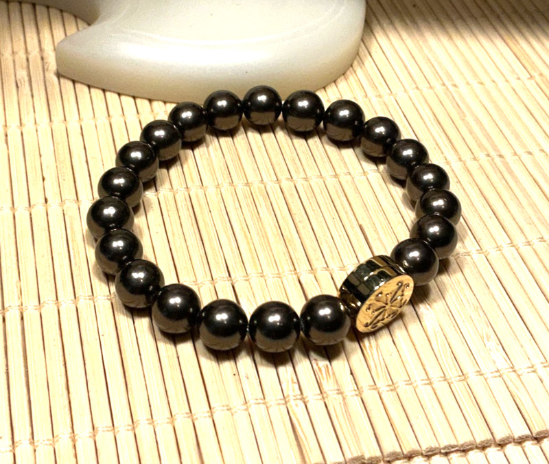 Rustic Cuff Bracelet Bronze Glass Beaded Gold Tone Stretch Lot 99D gallery