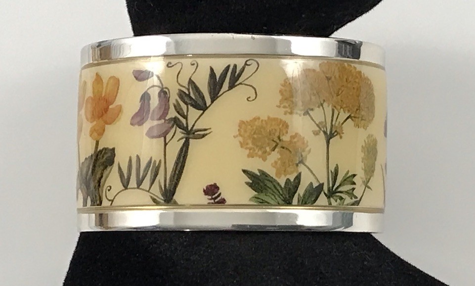 Brighton Pop Appeal Garden Wide Cuff Bracelet Silver Multi Color Enamel. #365
