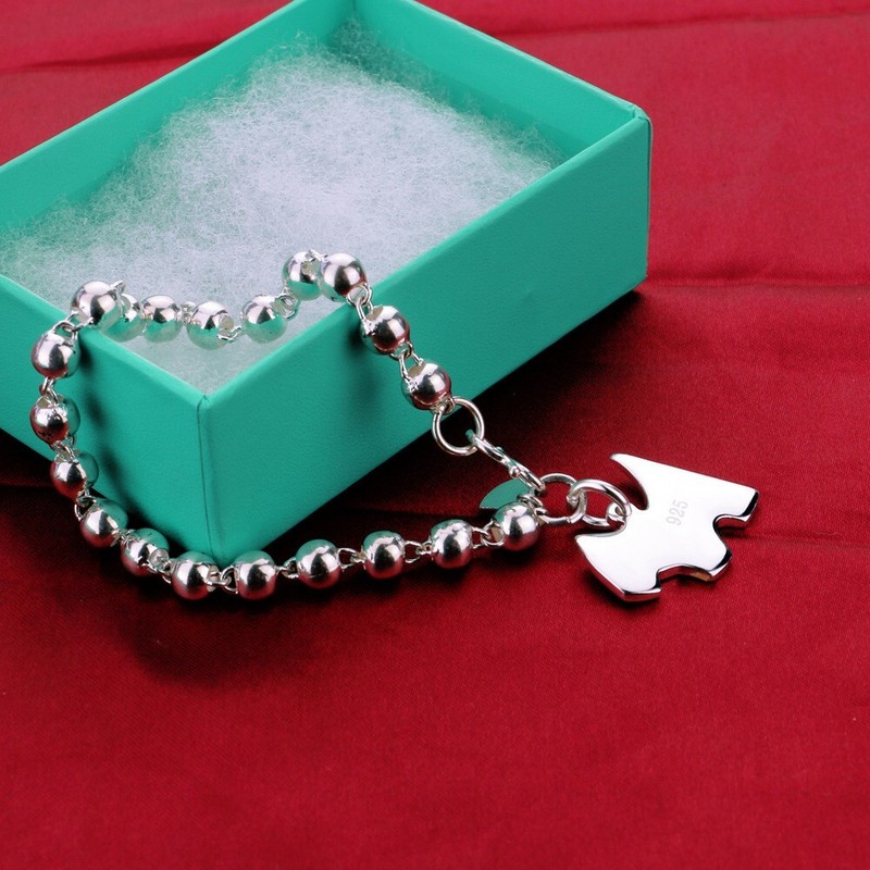Sterling Silver 4MM-10M Italian Bead Ball Chain Bracelet- Handmade Bead Italian gallery