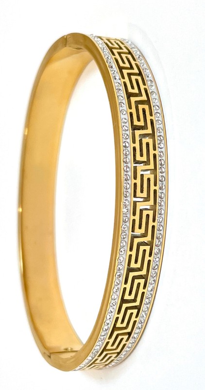 18k Gold Greek Key Bangle Bracelet Ancient Greece Jewelry gallery