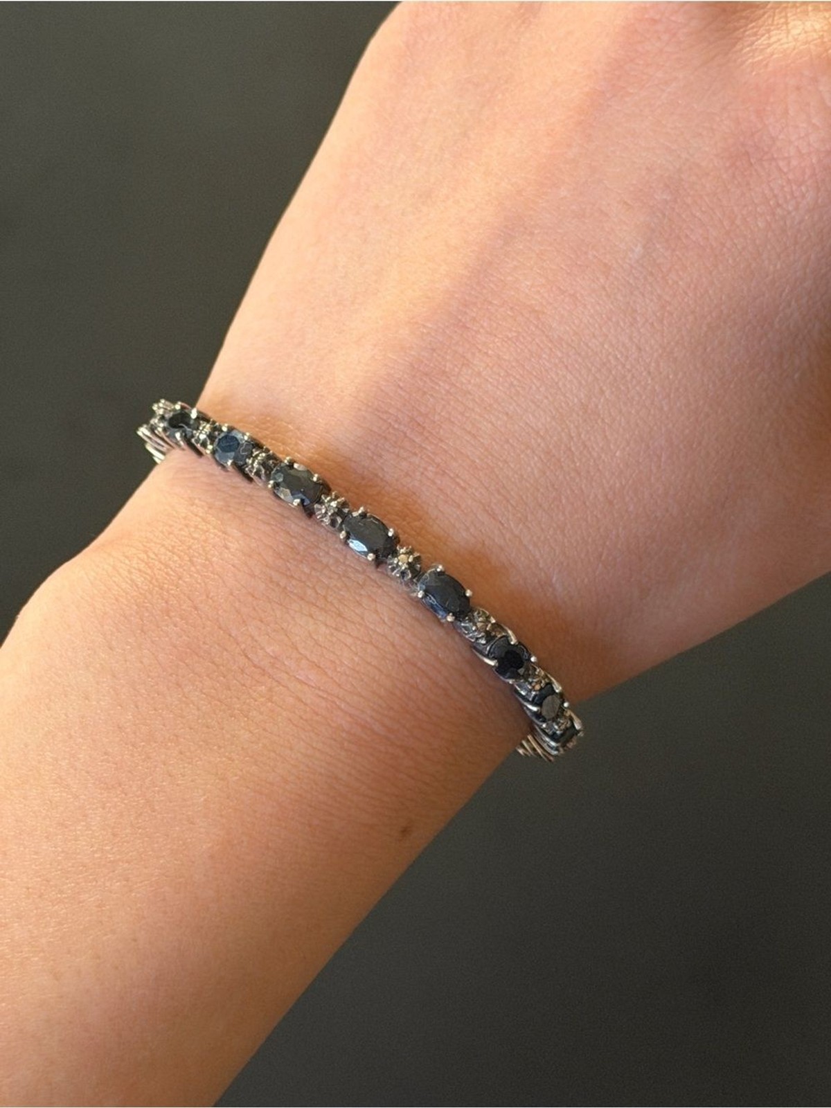 Designer DBJ Dee Berkley Genuine Sapphire Tennis Sterling Bracelet | 7.5 gallery