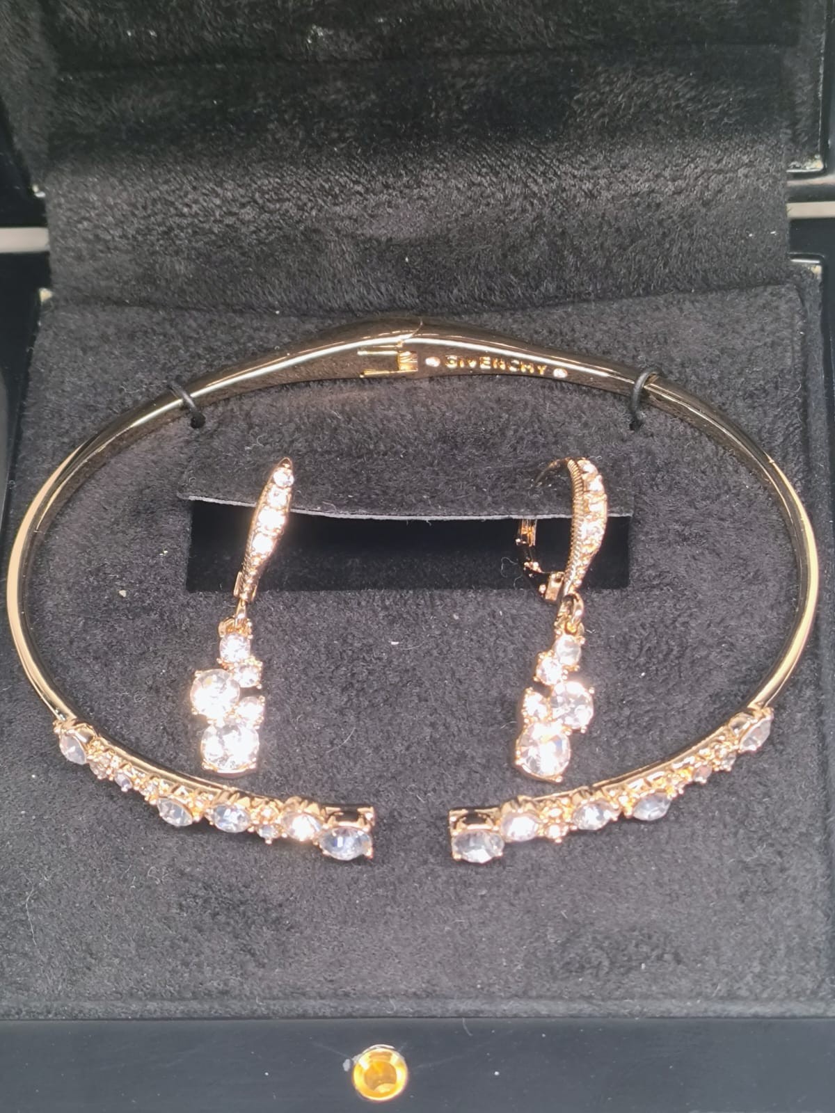 Givenchy Silver-Tone Cluster Cuff Bangle Bracelet & Earrings Set gallery