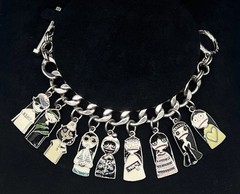 Marc by Marc Jacobs Charm Bracelet Dolls Enamel Chain Toggle Statement