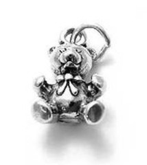 Guaranteed 925 Sterling Silver 3D Cute and Detailed Teddy Bear Charm Pendant