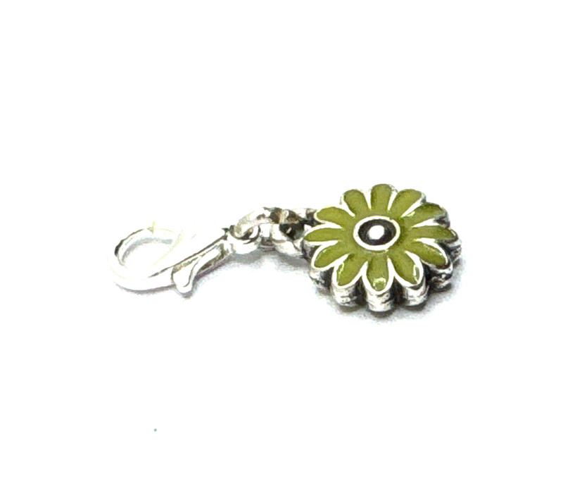 Brighton COTE D'AZUR Orchard Light Green Daisy Flower Custom Silver Clip Charm gallery