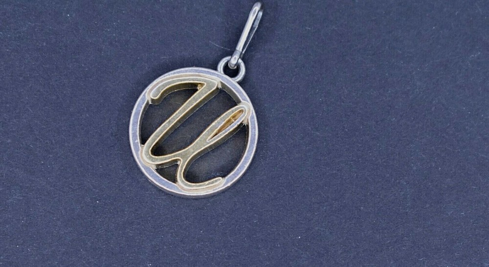 NEW NWOT Alex and Ani Chain Station Letter Initials U Two Tone Charm Gold Silver