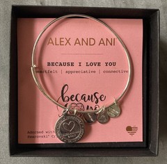 Alex and Ani Charm Love Connection 2017 Bangle Bracelet With Box