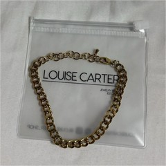 Louise Carter Gold Tone Metal Curb Chain Bracelet w/ Lobster Clasp