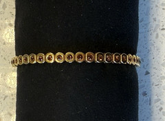 Reserved Custom Rustic Cuff Crystal Bracelet Gold Tone with Amber stone