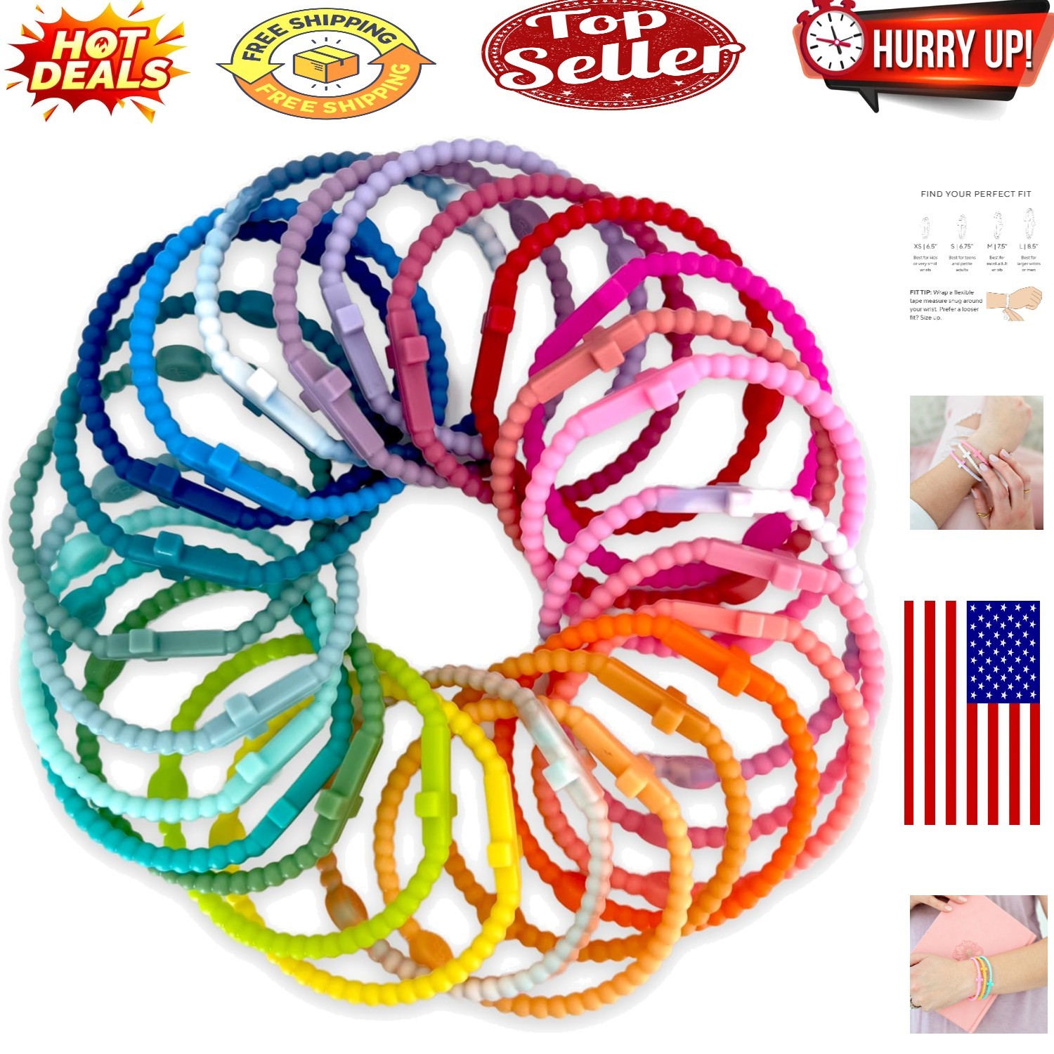 Kaleidoscope Jesus Cross Silicone Bracelets – 25 Pack gallery
