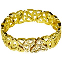 Kirks Folly Celtic Knot Crystal Stretch Bracelet (Goldtone)