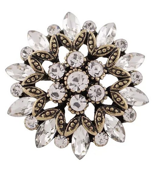 Snap Jewelry Flower Crystal Rose Gold Base 18-20mm Fits Ginger Charm Accessories gallery