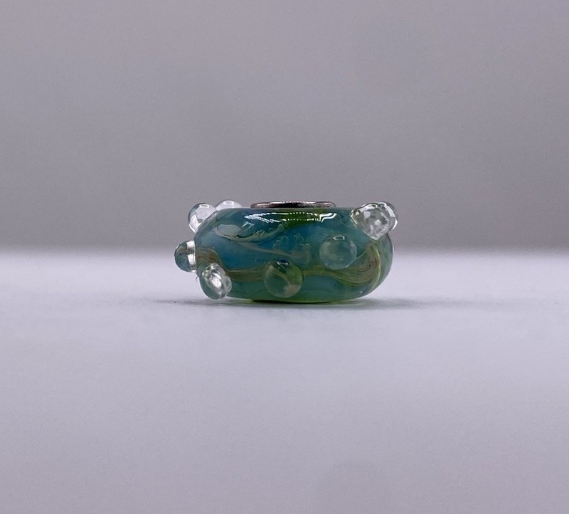 Elfbeads Ocean Bubble Glass Bead New – Retired Artisan Lampwork Charm gallery