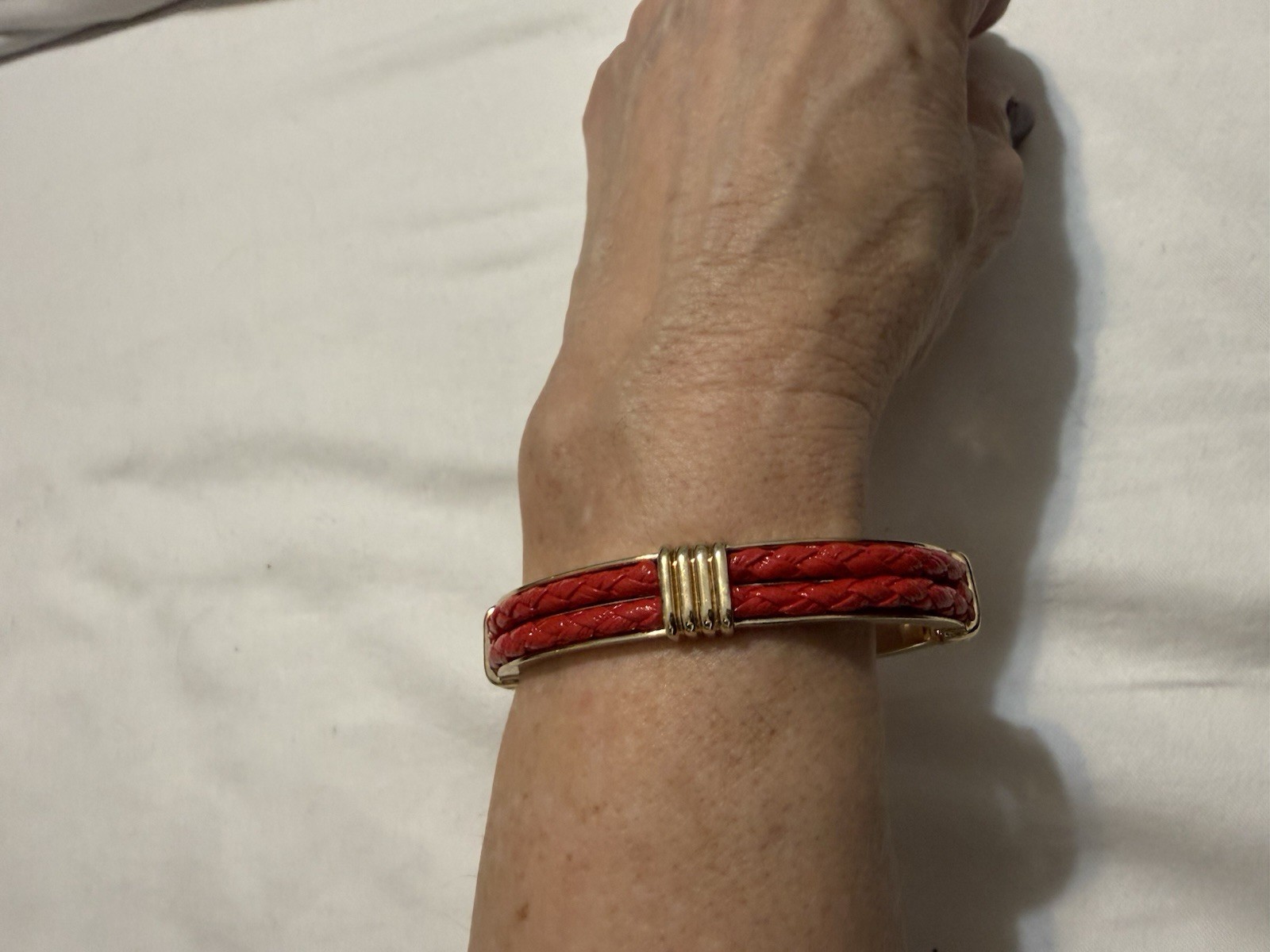 Brooks Brothers Sample Red Bangle Cuff Bracelet Not Signed Z22 gallery