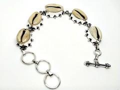 Natural Shell GemStone Bracelet 925 Sterling Silver Plated Handmade Jewelry