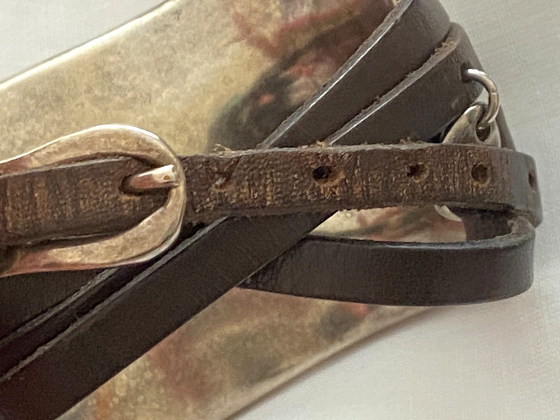Uno De 50 ~ Silver Plated Cuff Rectangular Wide Wrapped Leather Strap Bracelet gallery