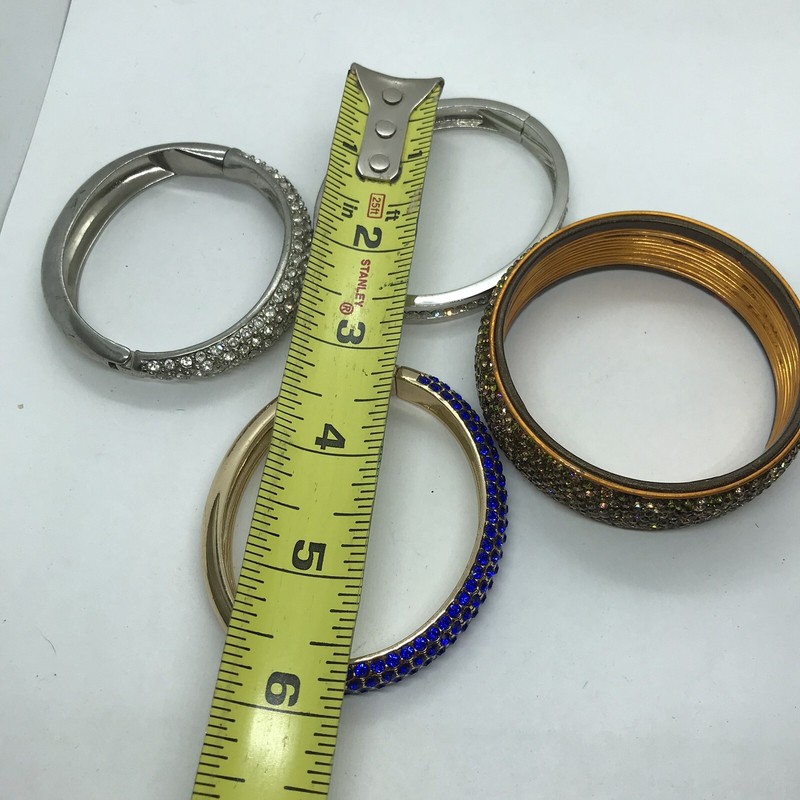 Vintage Rhinestone Bracelet Lot Colorful Mod Boho Statement glam Stack bling gallery