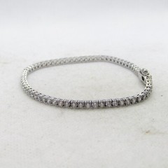 SW China Sterling Silver 925 Cubic Zirconia Linked Bracelet 7.5″ K5425