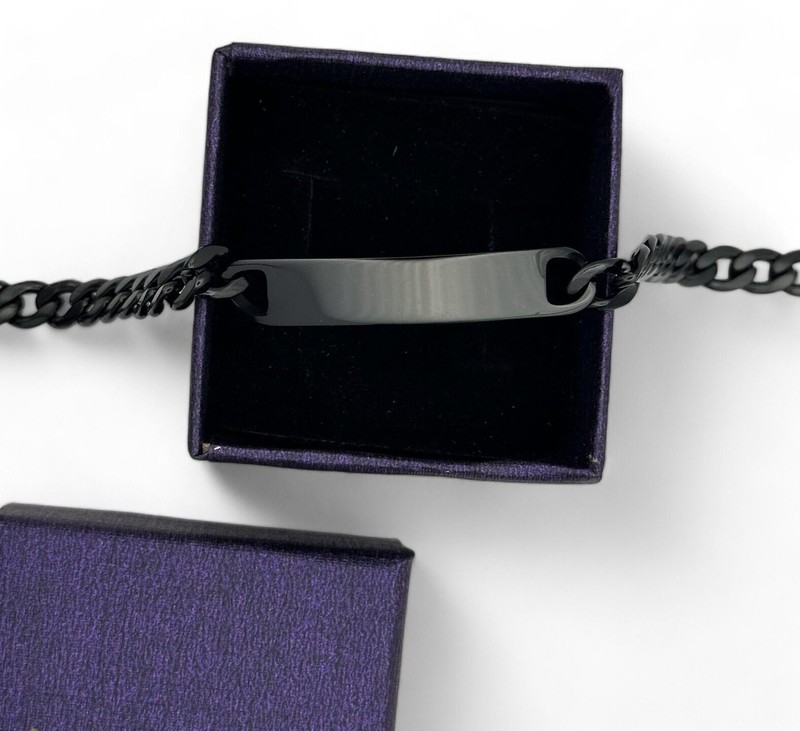 Reuben Boy Custom Any Name Date Silver Bracelet Charm ENGRAVED Gift Box gallery