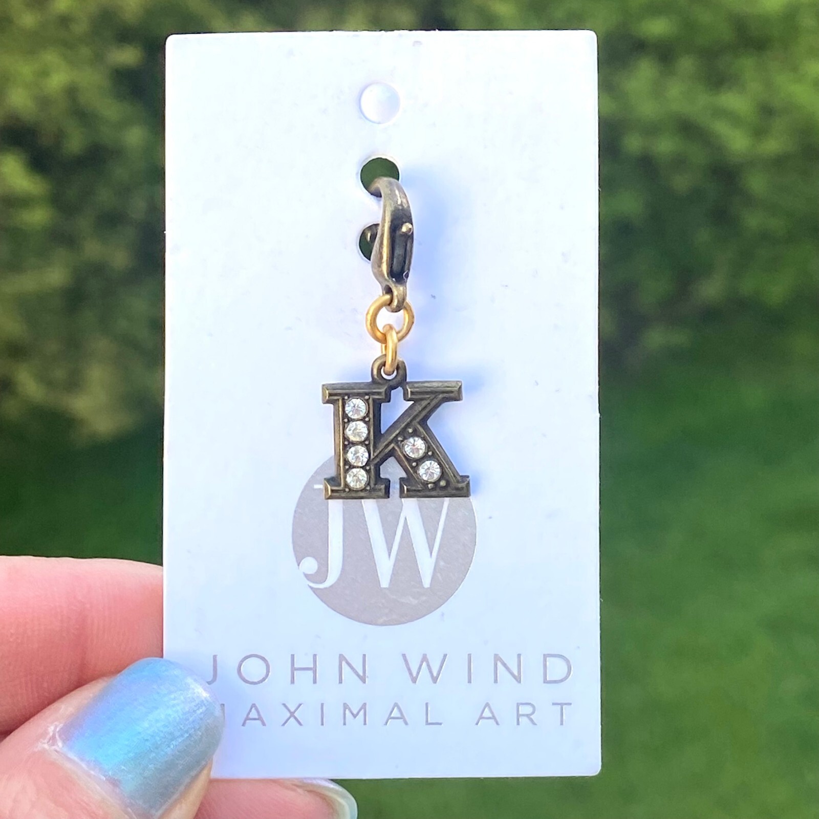 John Wind Bronze with Crystals Initial K Charm | FREE Shipping | All Sales Final gallery
